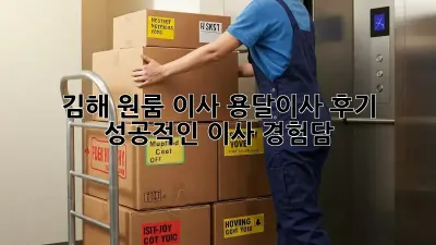 김해 원룸 이사, 용달이사 후기: 성공적인 이사 경험담